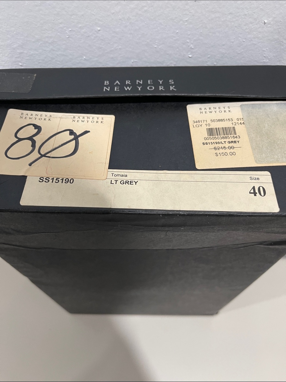 Barneys New York Gray Pointed-Toe Leather Heels Pumps SZ. 10 - Picture 8 of 9